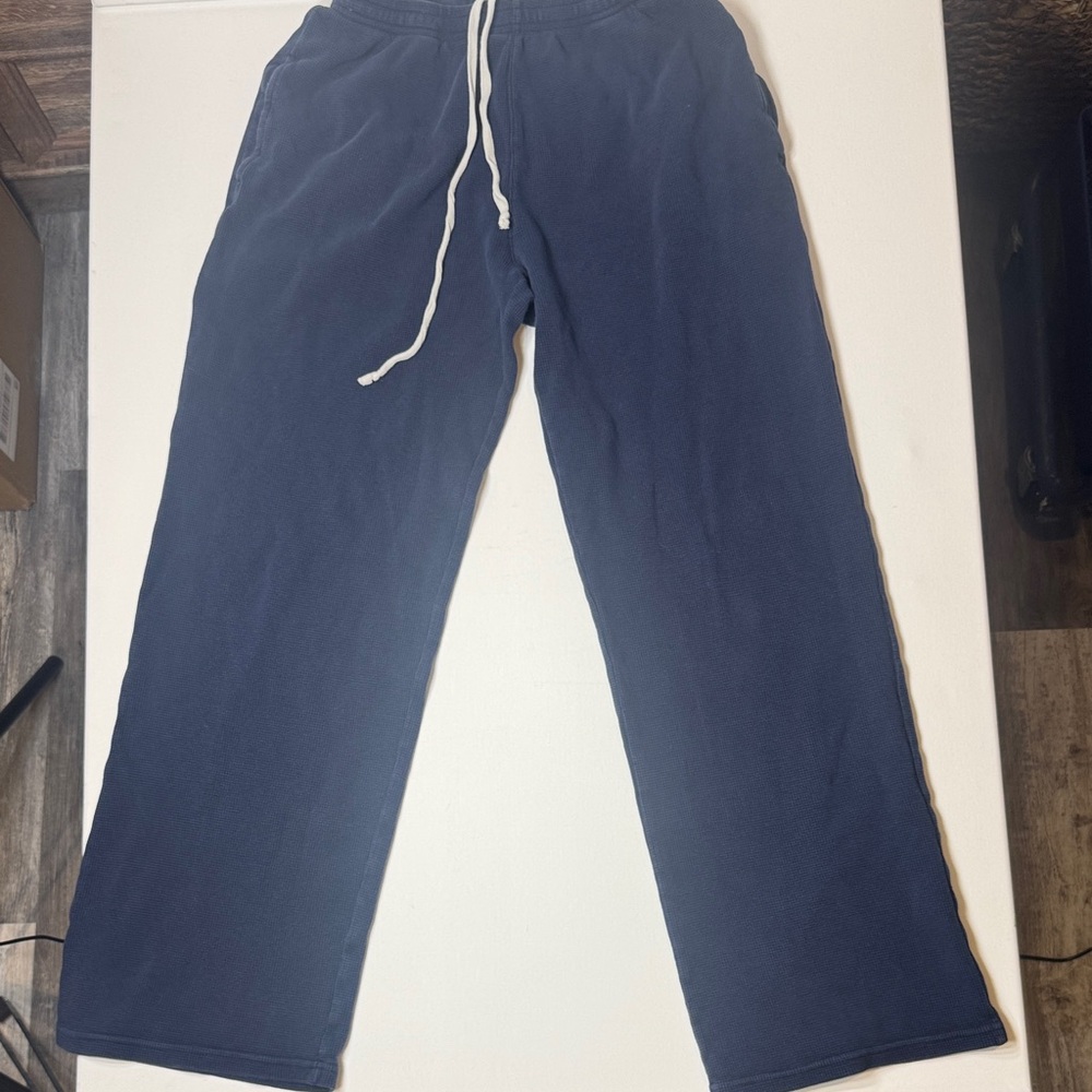 Women's Navy Wide-Leg Drawstring Joggers